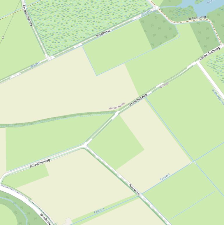 Kaart van de Lange Graftweg.