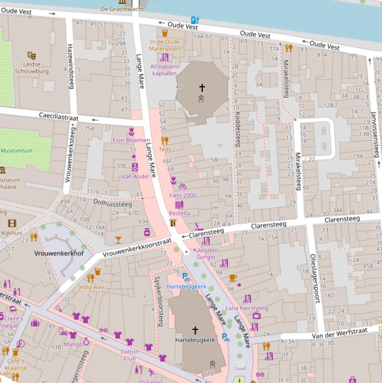 Kaart van  Lange Mare.