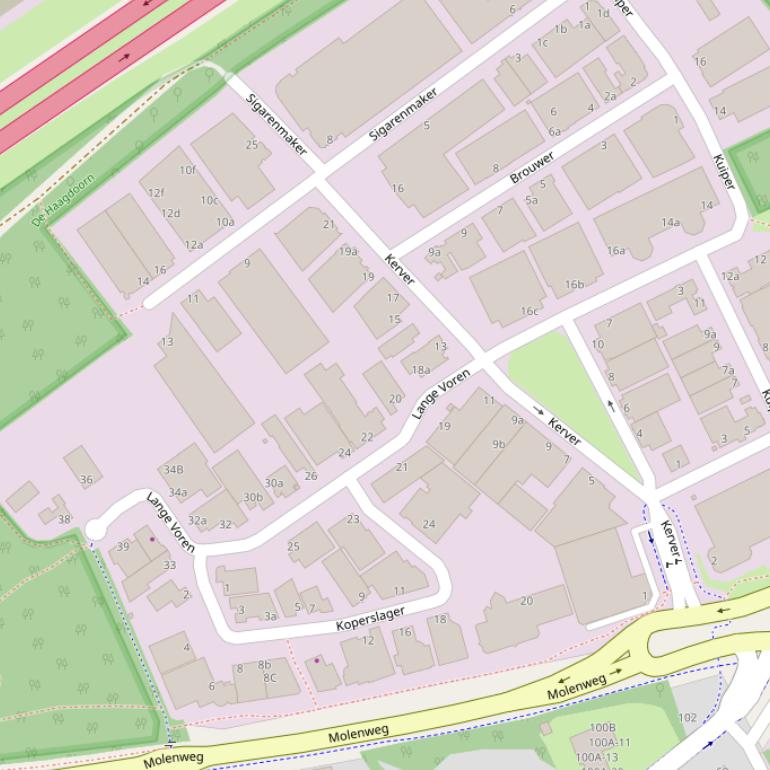 Kaart van  Lange Voren.