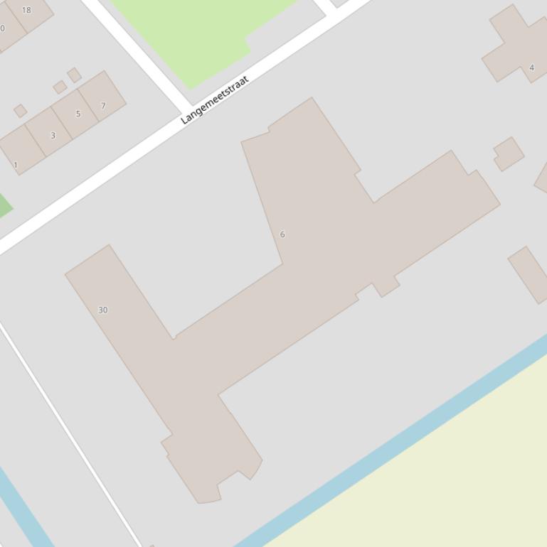 Kaart van de Langemeetstraat.