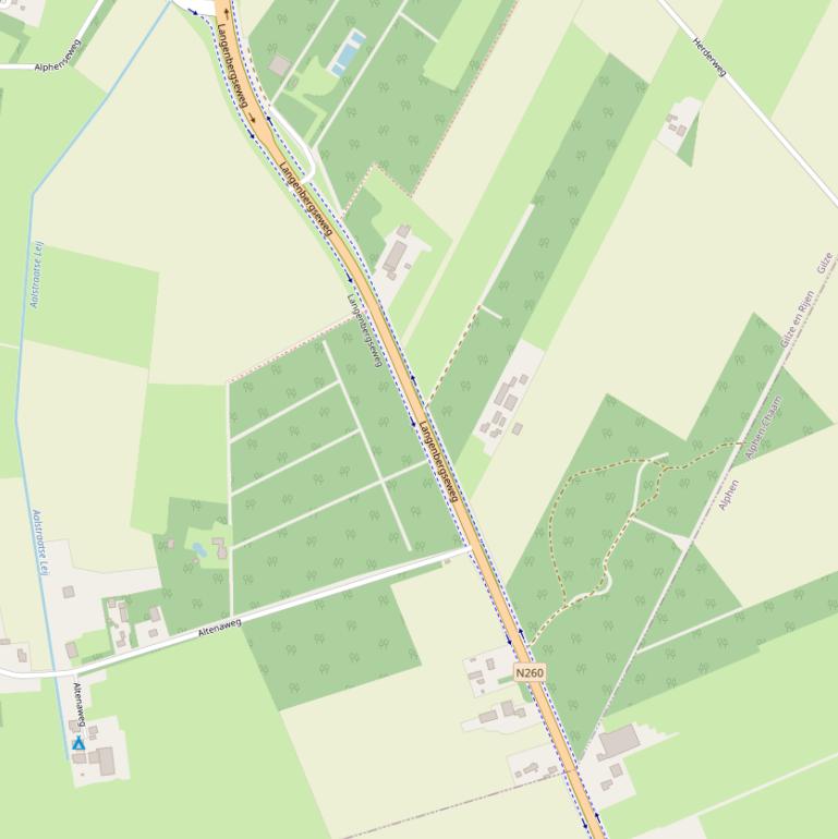 Kaart van de Langenbergseweg.