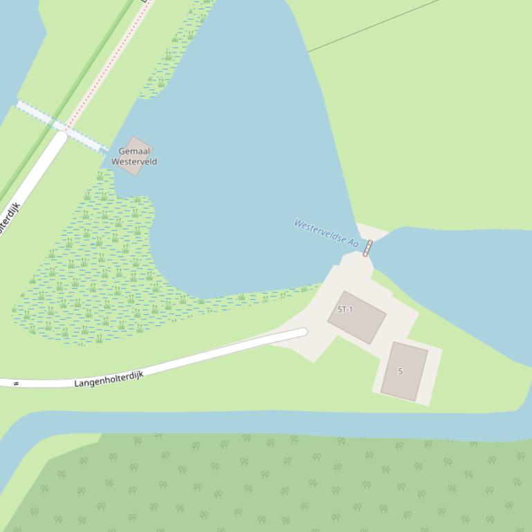 Kaart van de Langenholterdijk.