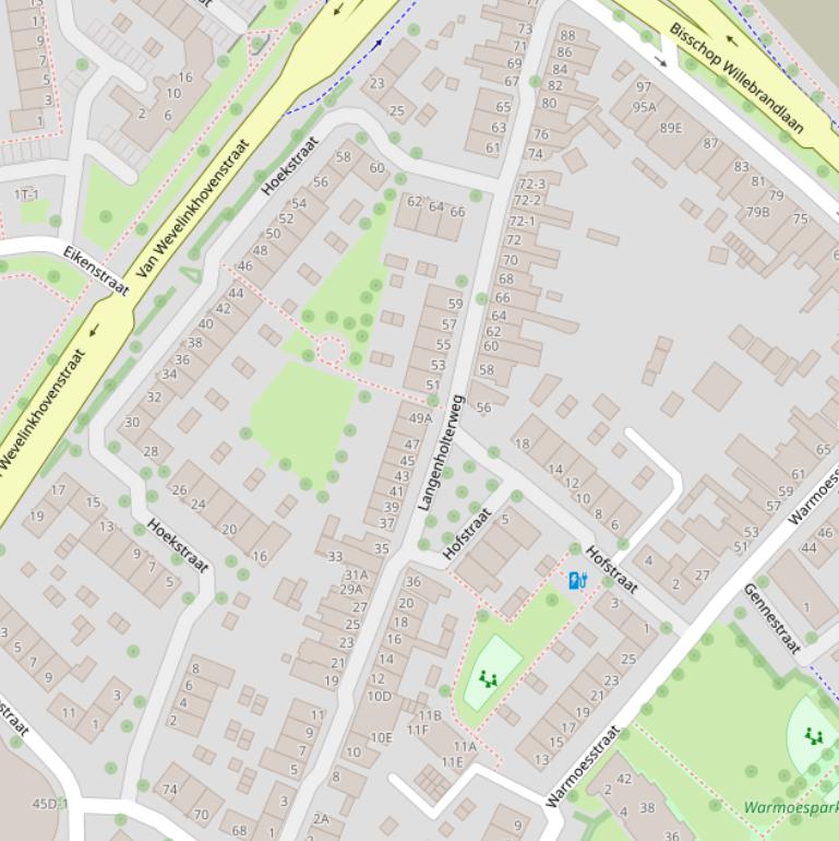 Kaart van de Langenholterweg.