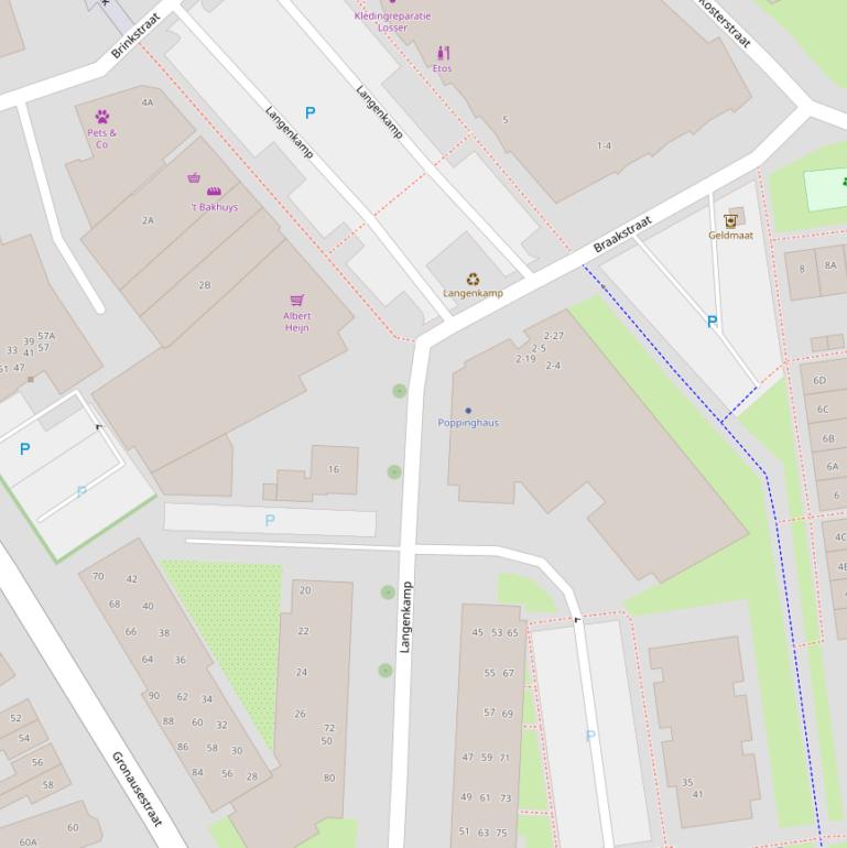 Kaart van  Langenkamp.