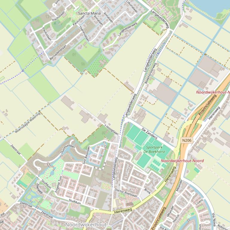 Kaart van de Langevelderweg.