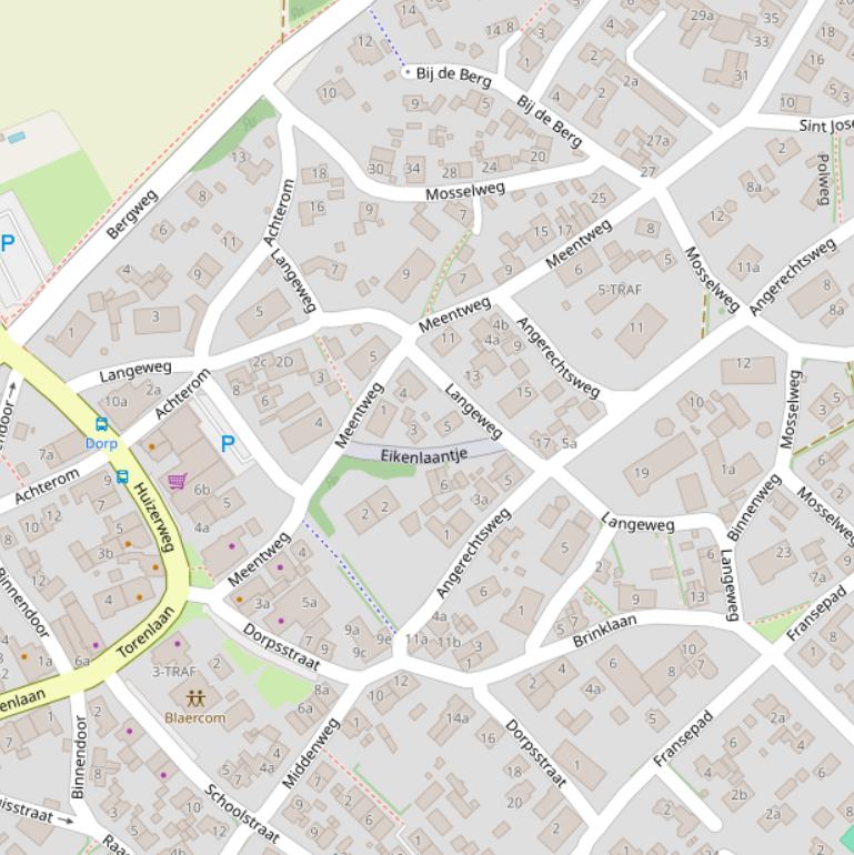 Kaart van de Langeweg.