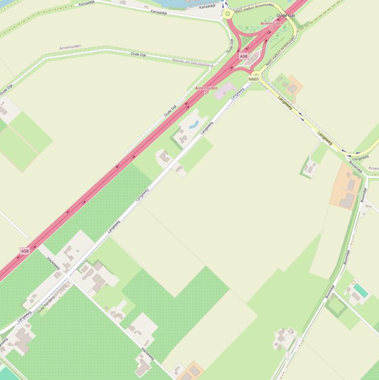 Kaart van de Langeweg.