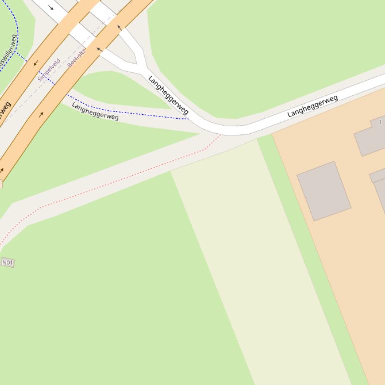 Kaart van de Langheggerweg.