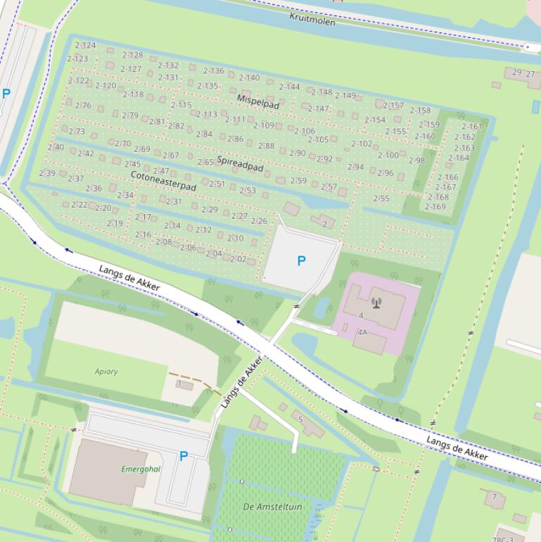 Kaart van  Langs de Akker.