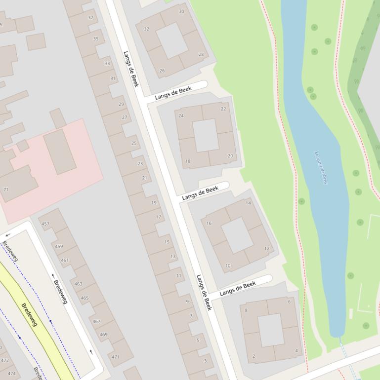 Kaart van  Langs de Beek.