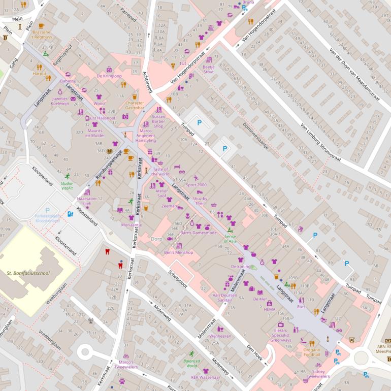 Kaart van de Langstraat.