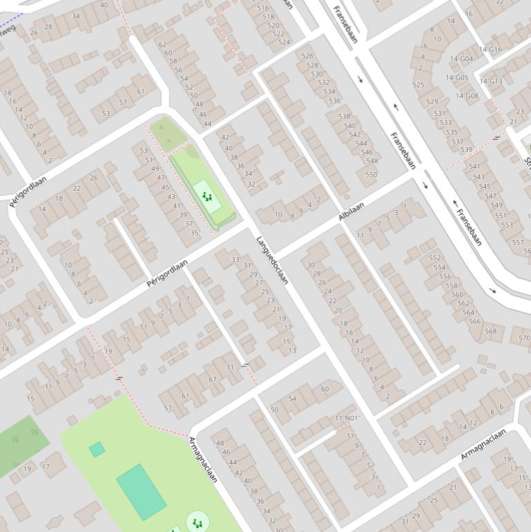 Kaart van de Languedoclaan.