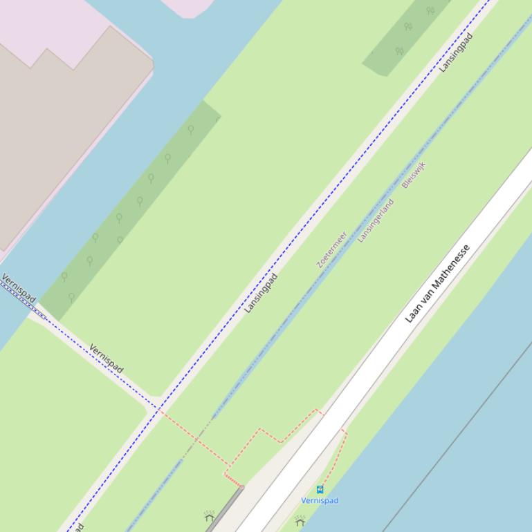 Kaart van het Lansingpad.