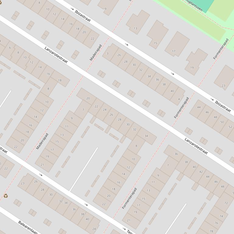 Kaart van de Lanzarotestraat.