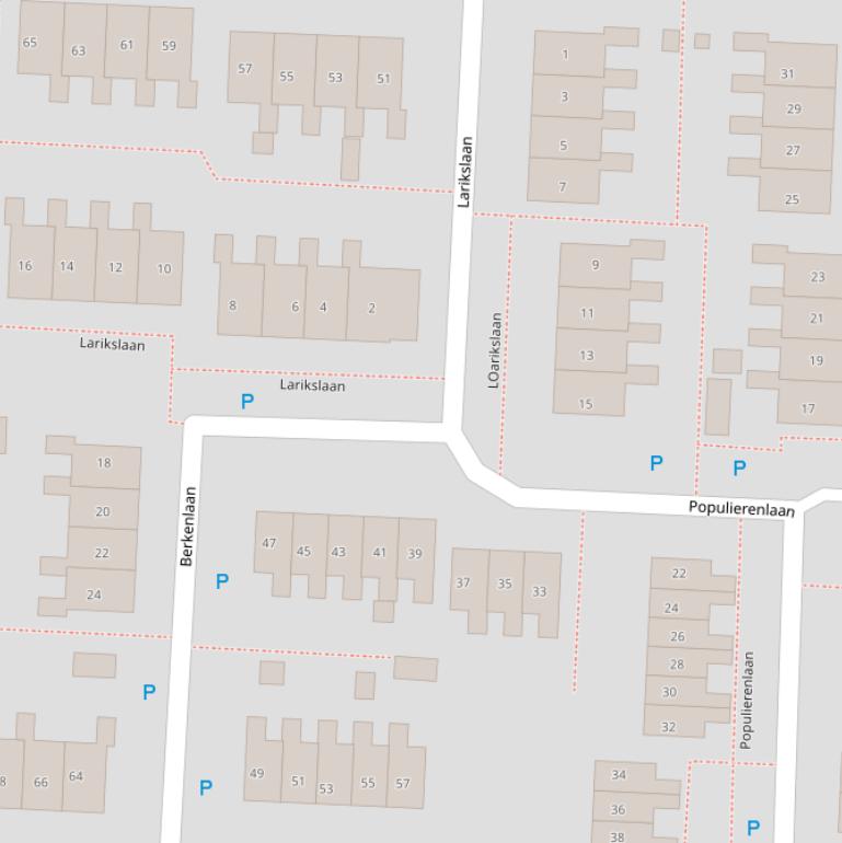 Kaart van de Larikslaan.