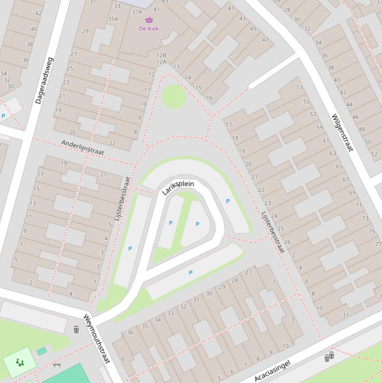 Kaart van het Lariksplein.