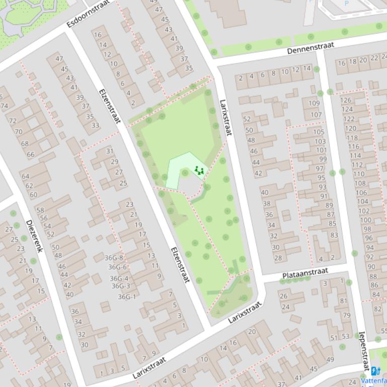 Kaart van de Larixstraat.