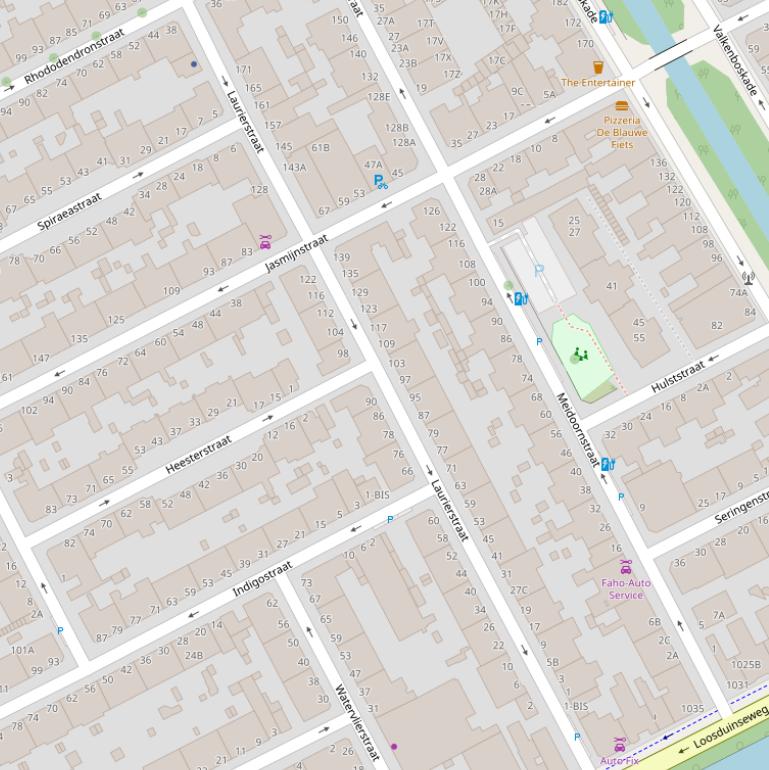 Kaart van de Laurierstraat.