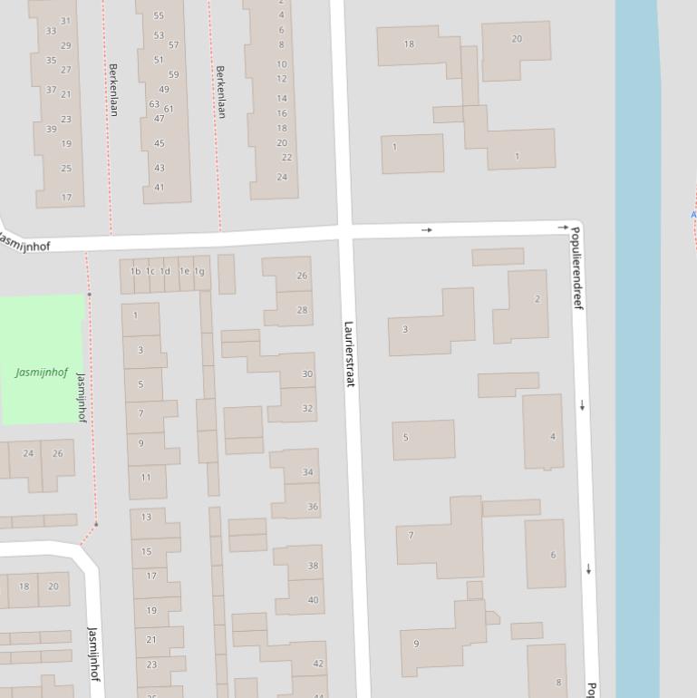Kaart van de Laurierstraat.