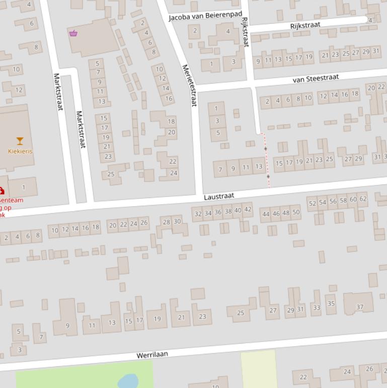 Kaart van de Laustraat.