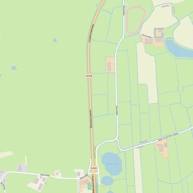 Kaart van de Lauwersmeerweg.