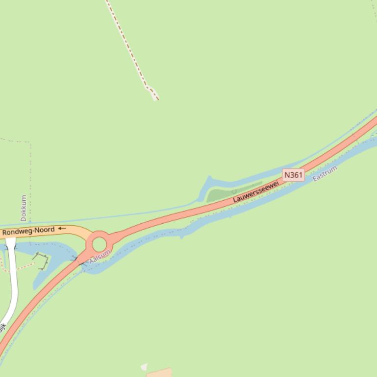 Kaart van  Lauwersseewei.