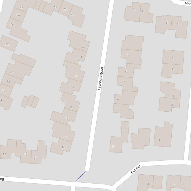 Kaart van de Lavendelstraat.