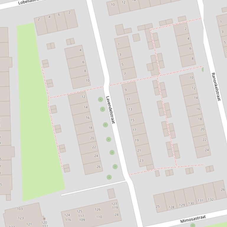 Kaart van de Lavendelstraat.