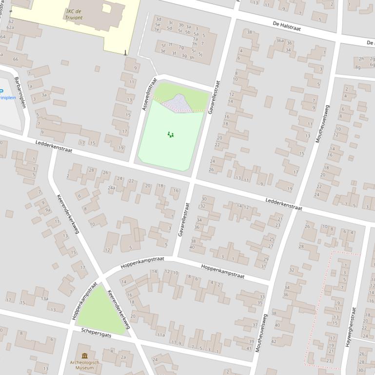 Kaart van de Ledderkenstraat.