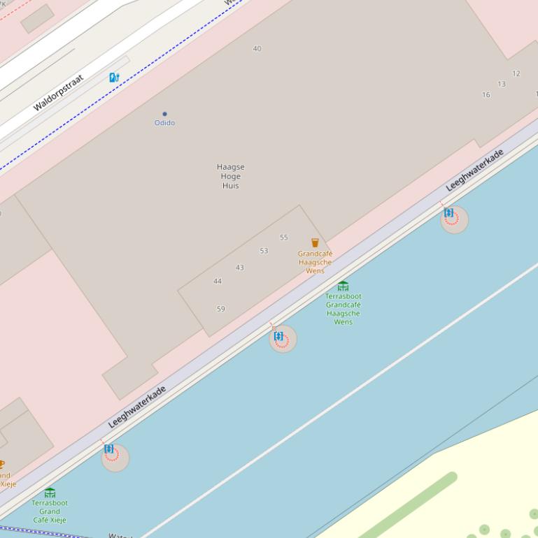 Kaart van de Leeghwaterkade.