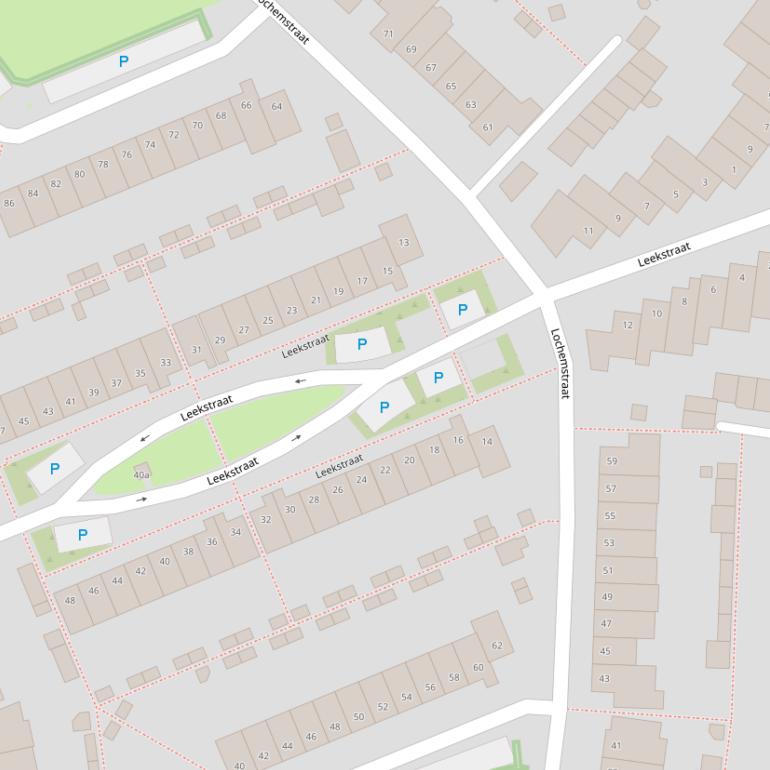 Kaart van de Leekstraat.