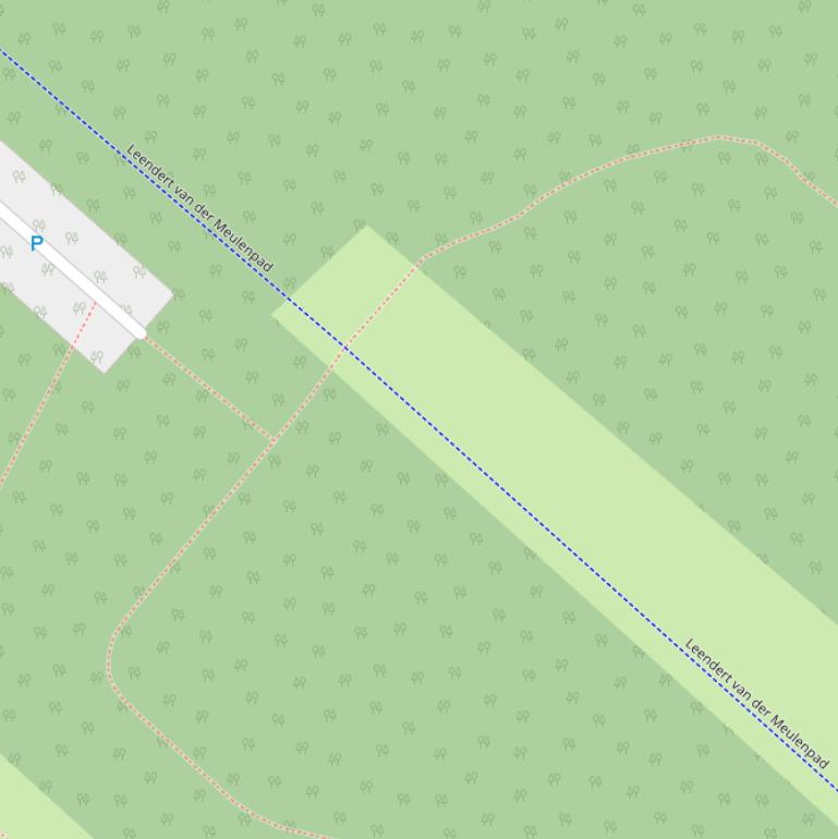 Kaart van het Leendert van der Meulenpad.