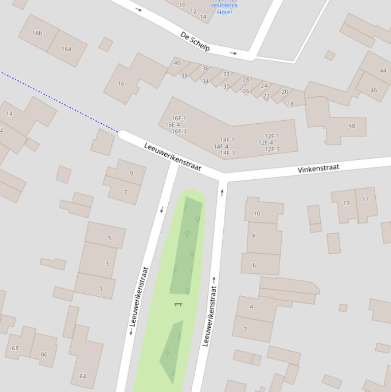 Kaart van de Leeuwerikenstraat.