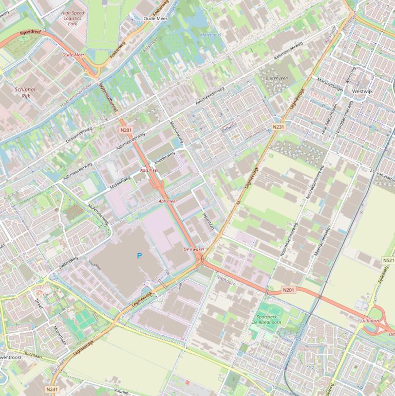 Kaart van de Legmeerdijk.