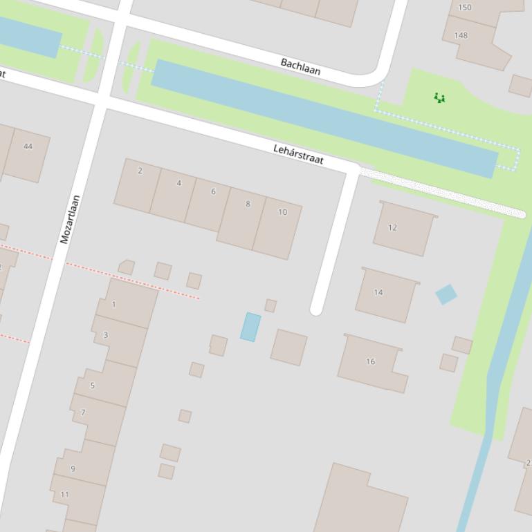 Kaart van de Lehárstraat.