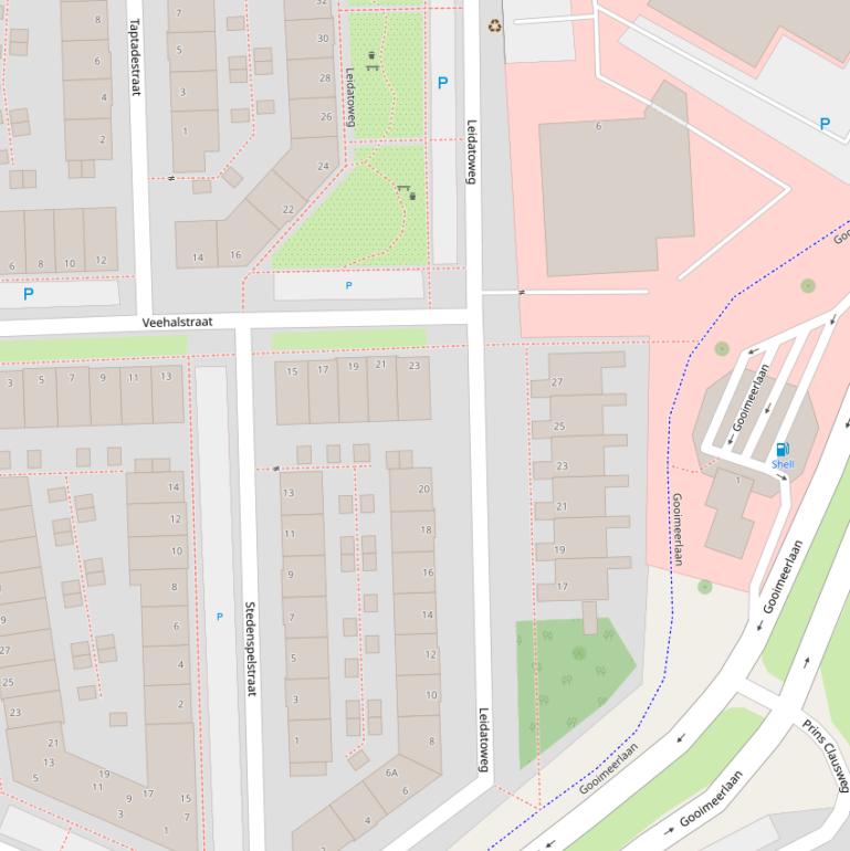 Kaart van de Leidatoweg.