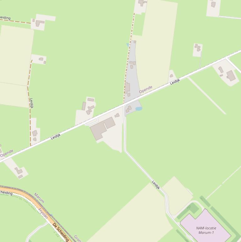 Kaart van de Leidijk.