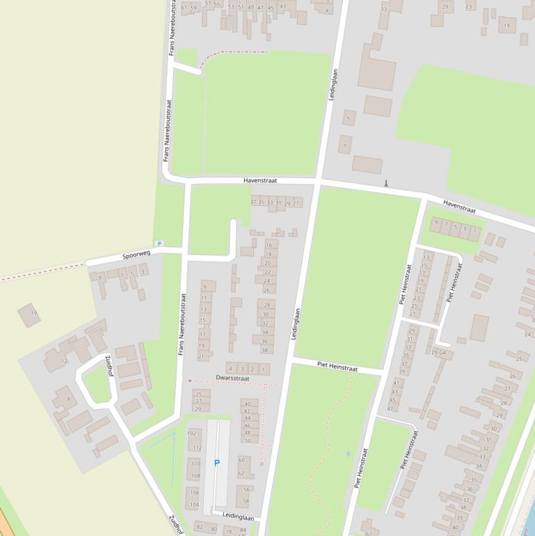 Kaart van de Leidinglaan.