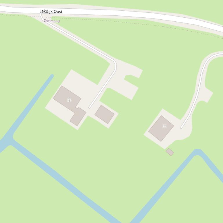 Kaart van  Lekdijk Oost.