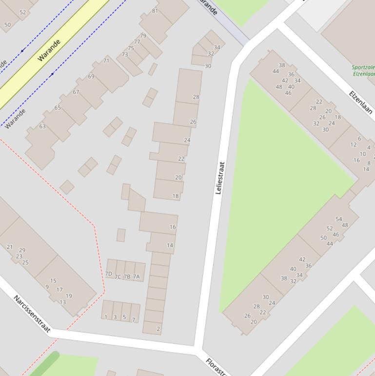 Kaart van de Leliestraat.