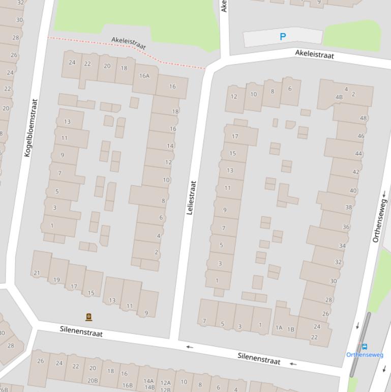 Kaart van de Leliestraat.