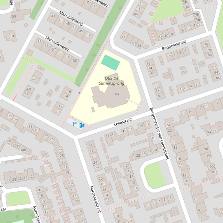 Kaart van de Leliestraat.