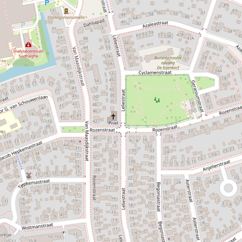 Kaart van de Leliestraat.