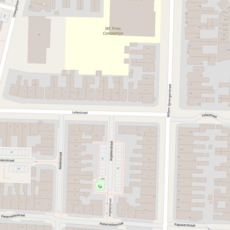 Kaart van de Leliestraat.