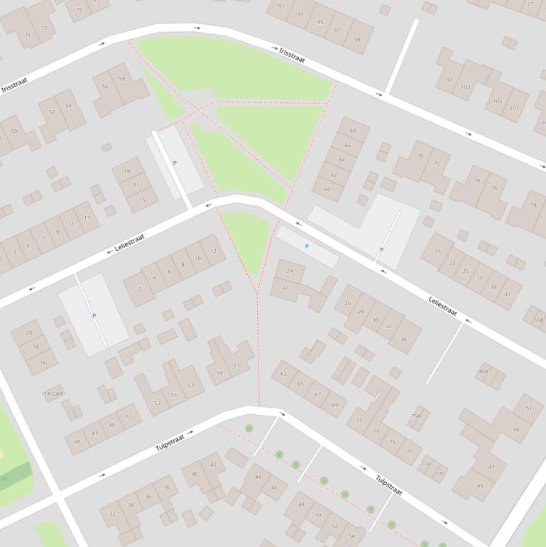 Kaart van de Leliestraat.