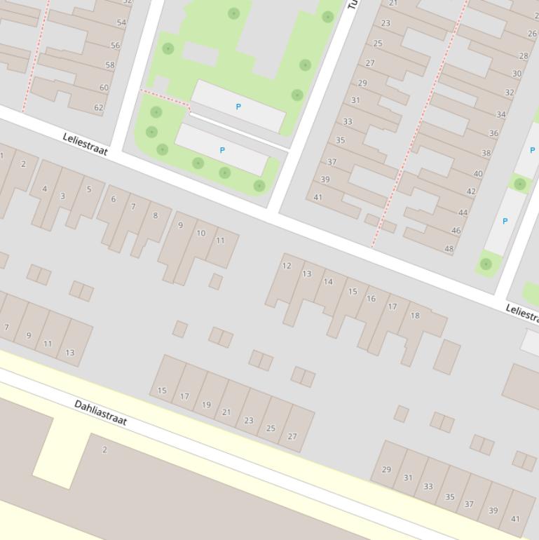 Kaart van de Leliestraat.