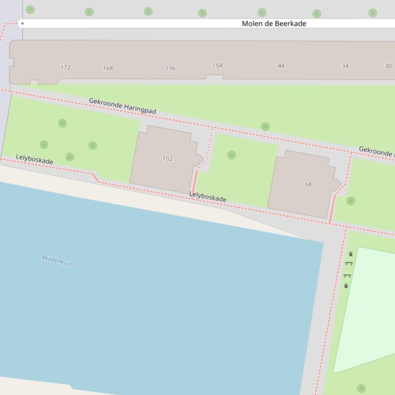 Kaart van de Lelyboskade.