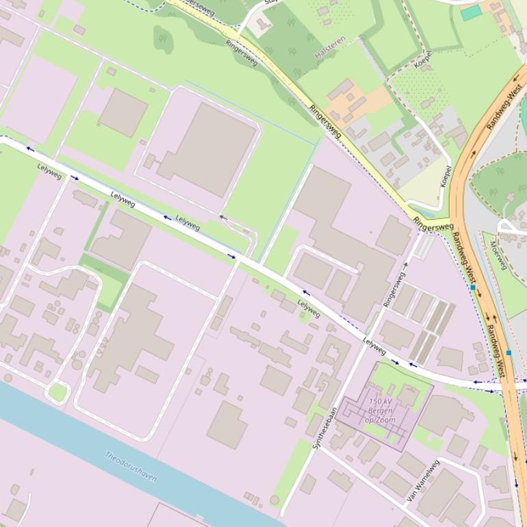 Kaart van de Lelyweg.