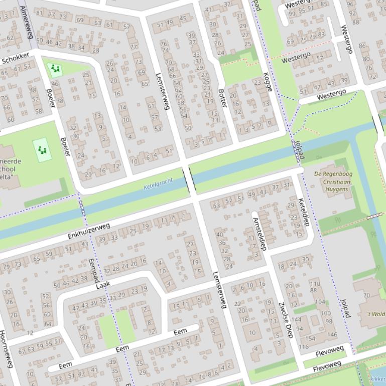 Kaart van de Lemsterweg.