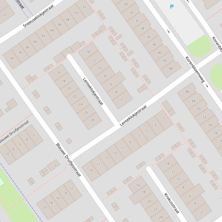 Kaart van de Lenteklokjestraat.